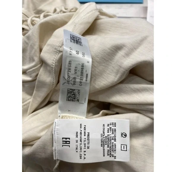 Fabiani Filippi Cream Cototn Crochet Overlay T-Shirt - Picture 4 of 6